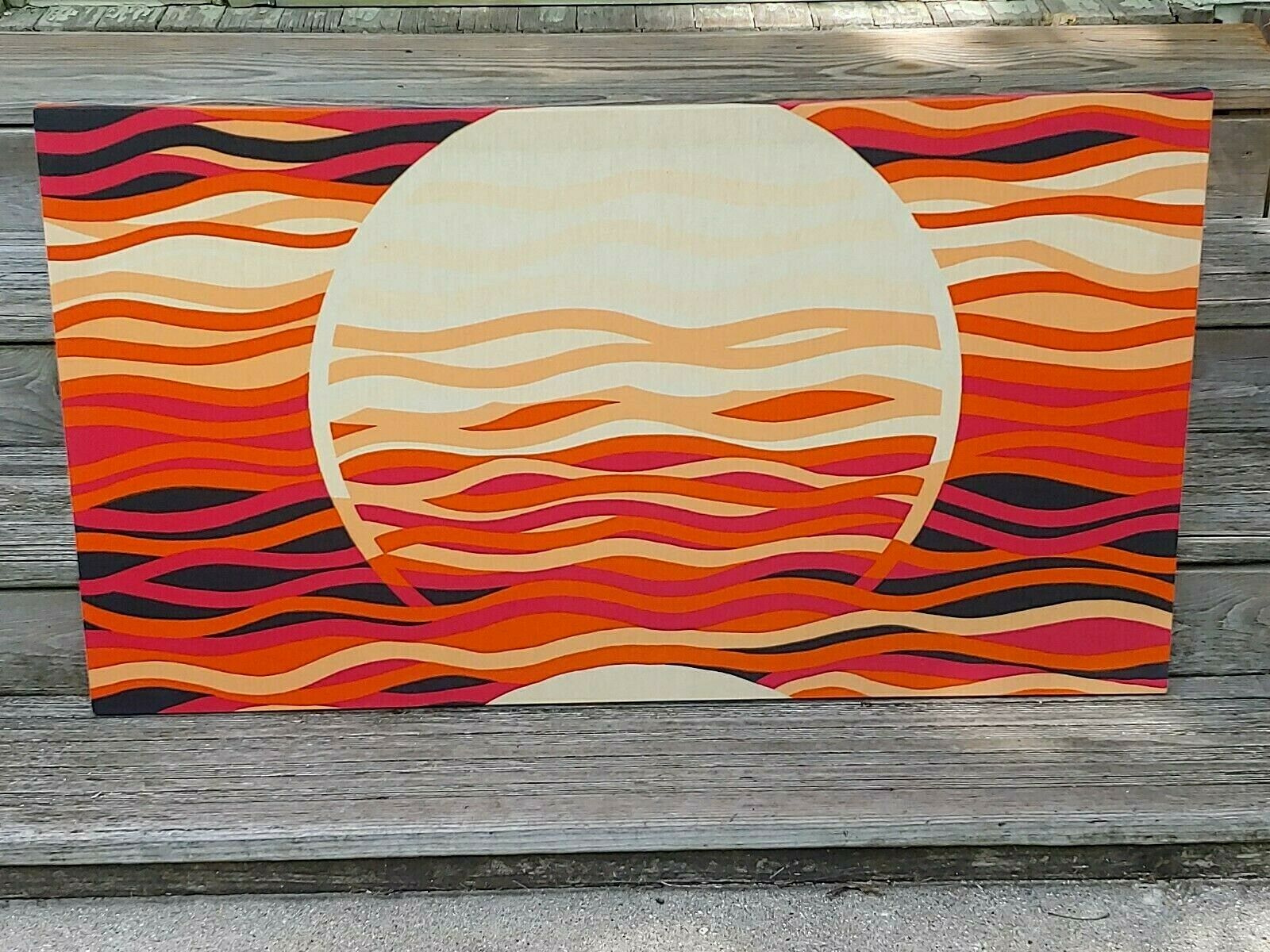 Danish Modern Tampella Fabric Sunburst Wall Panel "paiste" Finland Op Art 1970's
